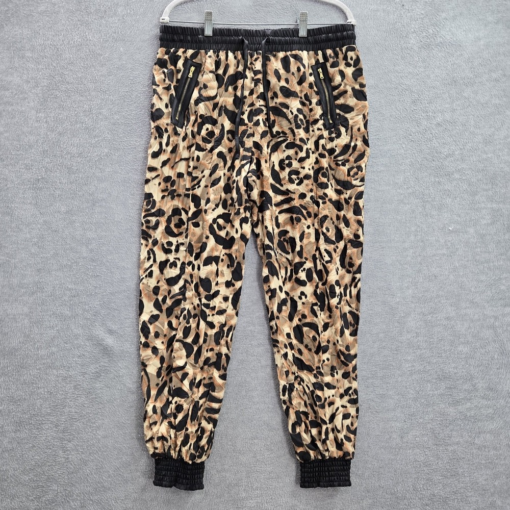 Bebe Women Pants L Multicolor Animal Print Zipper Polyester